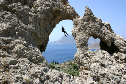Kletterer auf Kalymnos