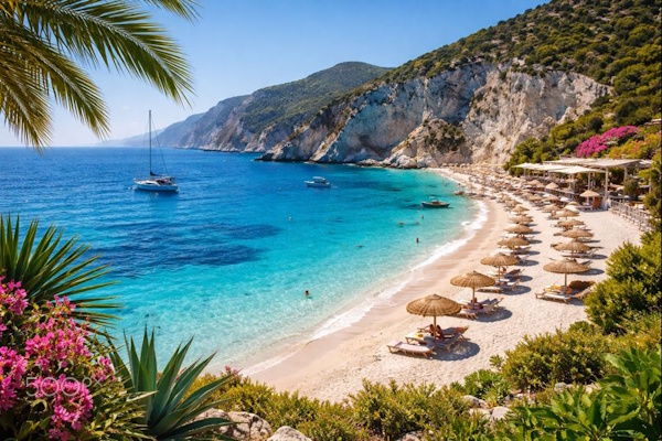 Schöner Strand auf Insel in Griechenland