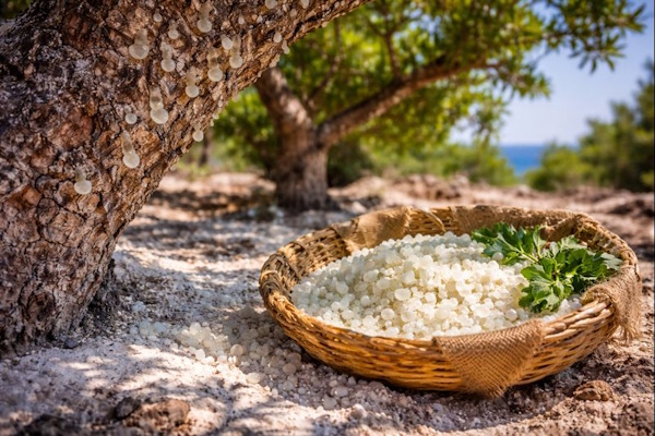 Mastixharzernte auf Chios in Nahaufnahme