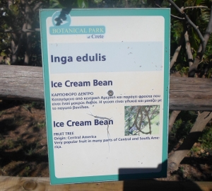 Schild im Boatanischen Garten von Kreta