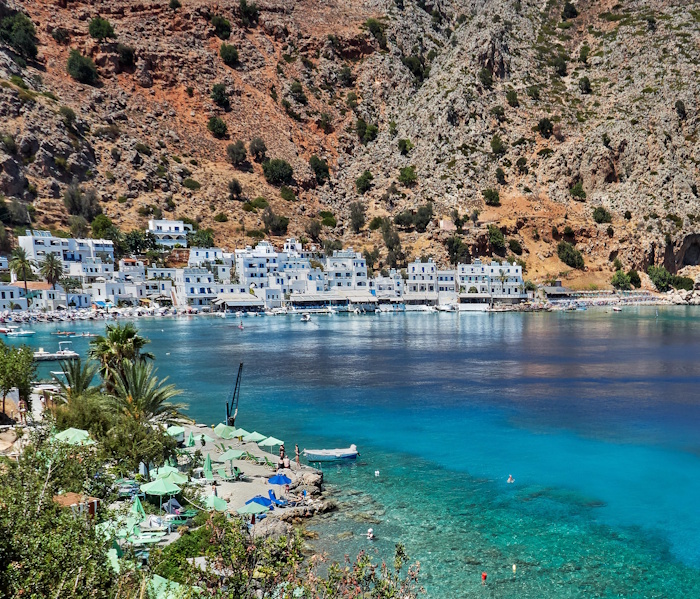 Loutro Ansicht ganzes Dorf